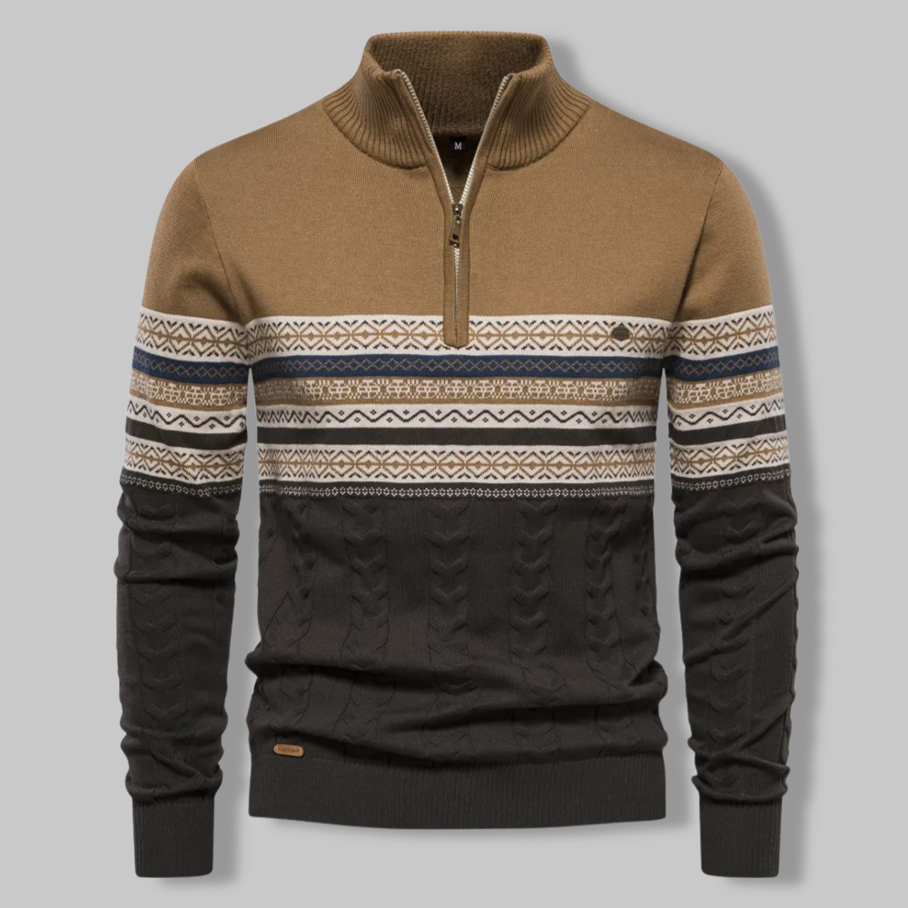 Alpina | Cotton sweater with zip collar